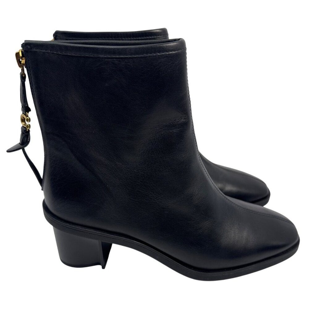 Coach Women's Gabi Black Leather Ankle Boots‎ Size 9.5